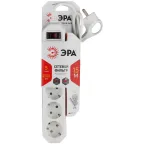 Сетевой фильтр USF-5es-1.5m-W с базовой защитой с заземлением с выключателем 5 розеток 1,5м 10А белый