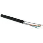 Витая пара U/UTP кат 5e 4 пары AWG24 solid с тросом OUT черный 500м