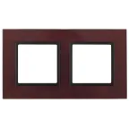 Рамка на 2 поста, стекло, Эра Elegance, бордо+антр, 14-5102-25