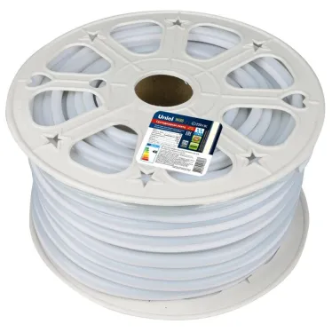 ULS-N21-2835-120LED/m-8mm-IP67-220V-8W/m-50M-WW Светодиодная гибкая герметичная лента. NEON. Бобина 50 м. Теплый белый свет (3000К). TM