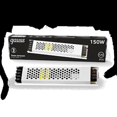 Блок питания для светодиодной ленты 150 Вт AC 190-240В Uвых 12В IP20 205х38х42мм ультратонкий Black Gauss