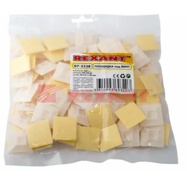 Площадка под винт самоклеящаяся 28х28 мм, белая, 100 шт,