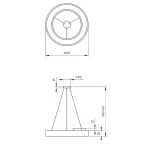 Светильник светодиодный Geometria Ring SPO-133-W-40K-045 45Вт 4000К 3200Лм IP40 600*600*80 белый подвесной