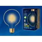 Лампа светодиодная декоративная LED 6вт 220-250В шар G95 510Лм Е27 2250К золотая колба Vintage