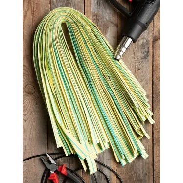 Трубка термоусаживаемая ТУТ нг 16/8 желто-зеленая в отрезках по 1м PROxima