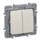 ETIKA Переключатель двухклавишный с подсветкой слоновая кость автоматические зажимы 10AX