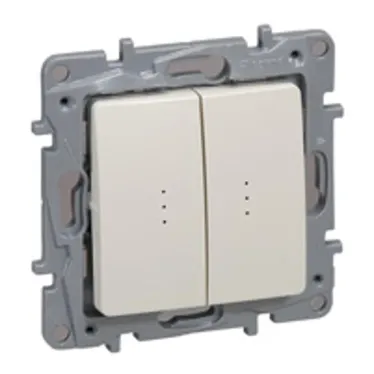 ETIKA Переключатель двухклавишный с подсветкой слоновая кость автоматические зажимы 10AX