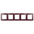 Рамка на 5 постов, Эра12, бордо, 12-5005-25