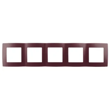 Рамка на 5 постов, Эра12, бордо, 12-5005-25