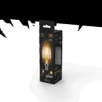 Лампа светодиодная филаментная LED 5 Вт 420 лм 2700К свеча теплый E14 AC 220В прозрачная колба Black Filament Gauss
