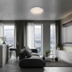 Светильник светодиодный ДБО-36w круглый матовый с эффектом Звездного неба регулировкой цветовой температуры 3000-6500К светового потока max 2900Лм и режима освещенности с пультом управления и таймером выключения