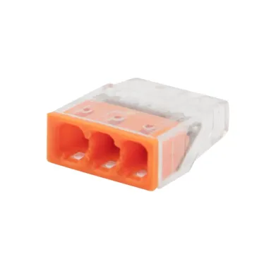 Экспресс-клемма СМК 2273-203, 3-проводная 0.5-2.5 кв мм, прозрачная, блистер (20 шт./уп.), REXANT