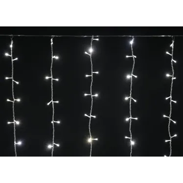 LIGHTING Гирлянда занавес 1,5х1,5м 160 светодиодов теплый белый свет IP20 прозрачный шнур 3м 230В транзит IEK