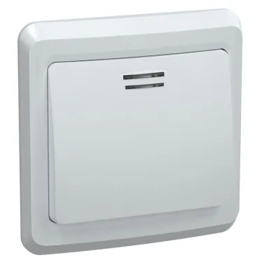 Выключатель ВС10-1-1-ВБ одноклавишный 10А с индикацией ВЕГА белый