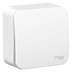 Выключатель одноклавишный наружный BLANCA (cх.1) с металлической пластиной, 6а, 250в, белый