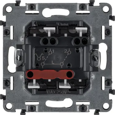 Valena ALLURE Выключатель двухклавишный 10А 250В с лицевой панелью Безвинтовые зажимы Алюминий