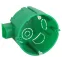 Коробка установочная KUTS1-68-45-green зеленая 68х45мм для твердых стен с саморезами, один стыковочный узел IP20