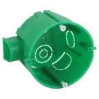 Коробка установочная KUTS1-68-45-green зеленая 68х45мм для твердых стен с саморезами, один стыковочный узел IP20