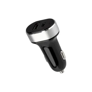 Автозарядка в прикуриватель АЗУ USB-A+USB-C, 3.1 A черная, REXANT