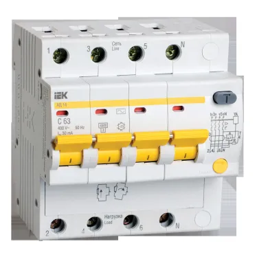 Выключатель автоматический дифференциальный АД14 4Р 6А 10мА