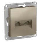 Розетка ATLASDESIGN двойная компьютерная RJ45+RJ45 категория 5E механизм шампань