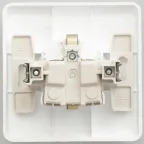 ЭТЮД Розетка скрытая с заземлением со шторками белая