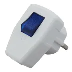 Вилка с/з с выключателем 16A белая Vx5-W (24/384/3072)