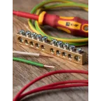 Шина нулевая 8х12мм 125А 10 отверстий крепеж по центру латунь PROxima