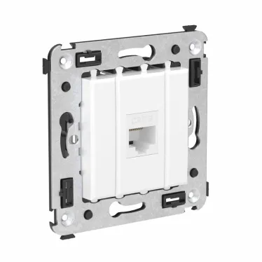 Avanti Компьютерная розетка RJ-45 без шторки в стену, кат.6 одинарная, Белое облако