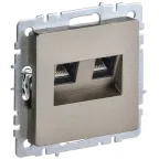 BRITE Розетка двойная RJ11+RJ45 кат.5E РК/Т12-БрШ шампань