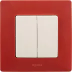 ETIKA Выключатель двухклавишный белый на безвинтовые зажимы 10АХ