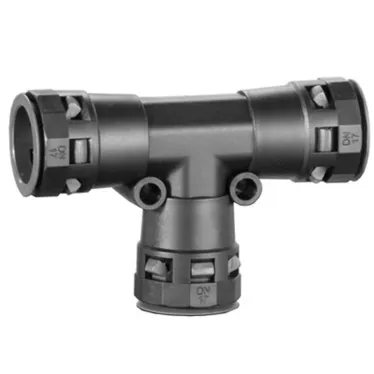 Тройник DN 36/36/36 мм полиамид черный