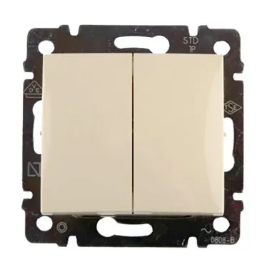 VALENA Выключатель двухклавишный в рамку слоновая кость