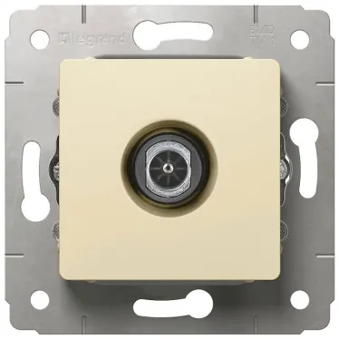 CARIVA Розетка телевизионная TV оконечная в рамку бежевая