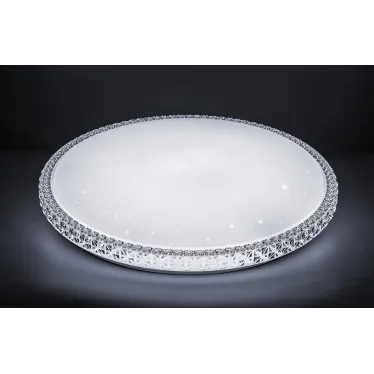 Светильник светодиодный ДБО-36w круглый матовый с эффектом Звездного неба регулировкой цветовой температуры 3000-6500К светового потока max 2900Лм и режима освещенности с пультом управления и таймером выключения