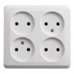 ЭТЮД Розетка четырехместная наружная без заземления без шторок 16А 250B белая