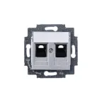 Розетка информационная Levit двойная 2хRJ45 категория 5e серебро