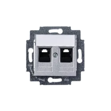 Розетка информационная Levit двойная 2хRJ45 категория 5e серебро