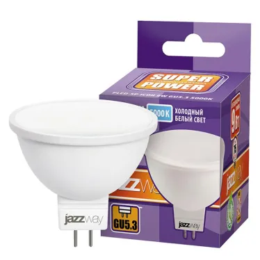 Лампа светодиодная LED 9Вт MR16 GU5.3 холодный