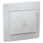 КВАРТА Выключатель одноклавишный проходной скрытый белый в сборе