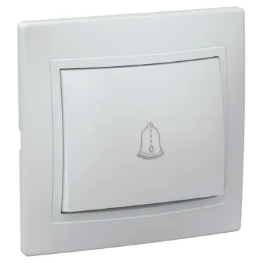 КВАРТА Выключатель одноклавишный проходной скрытый белый в сборе