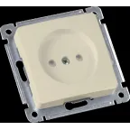 MASTER Розетка одноместная со шторками, скрытой установки, в рамку, слоновая кость