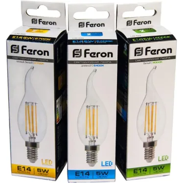 Лампа светодиодная LED 5вт Е14 теплый свеча на ветру FILAMENT