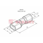 Клемма плоская полностью изолир РППи-м 1.5-(4.8) РпИмп 1,25-5-0,8 гнездо 5.6 мм 0.5-1.5 кв мм, REXANT