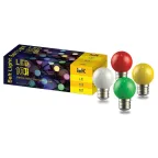 LIGHTING Набор ламп светодиодных декоративных G45 шар 1Вт 230В MIX E27 10 шт IEK