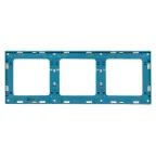 Стокгольм Рамка 3-местная белая с линией цвета синий