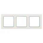 Стокгольм Рамка 3-местная белая с линией цвета синий