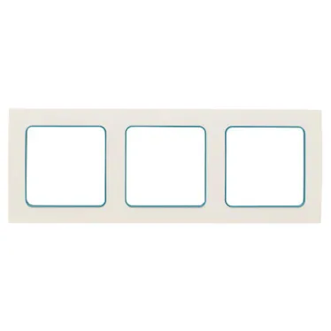 Стокгольм Рамка 3-местная белая с линией цвета синий
