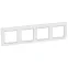 VALENA Рамка 4 поста горизонтальная белый/кристалл