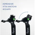 Фонарь светодиодный налобный аккумуляторный ZOOM 5w 2х18650 IP44 пластик алюминий